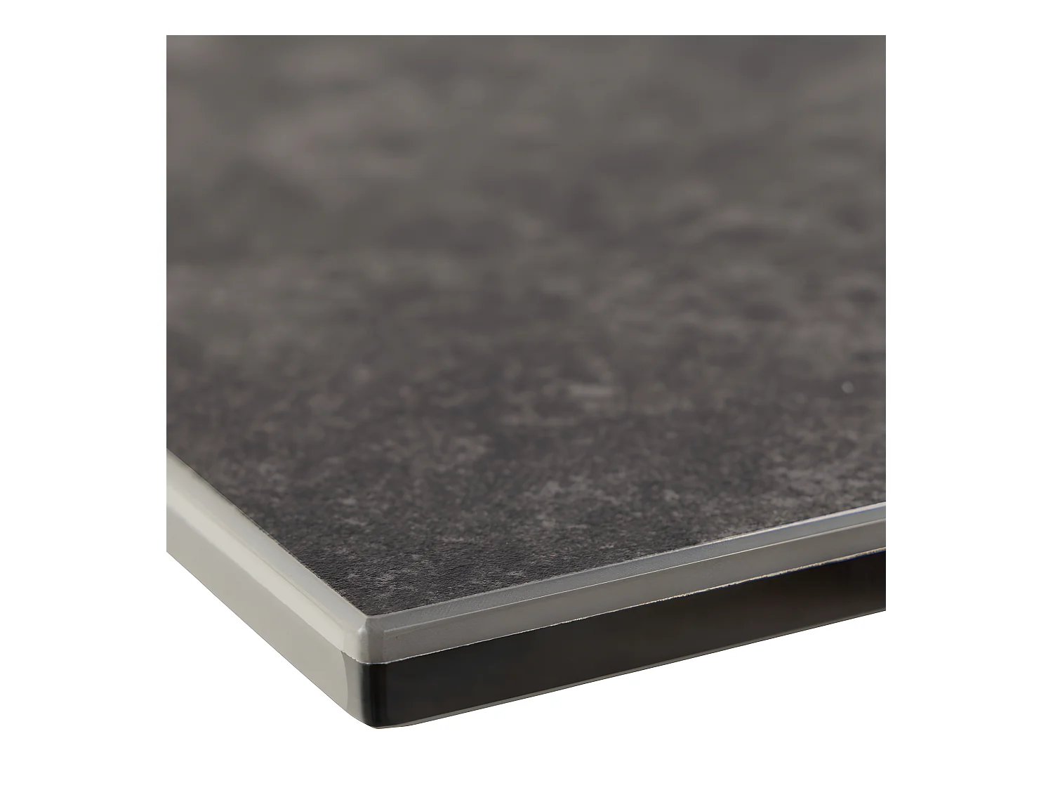 Eurame - Table à manger extensible 6 à 8 places en céramique et métal 168-210x90cm - Noir