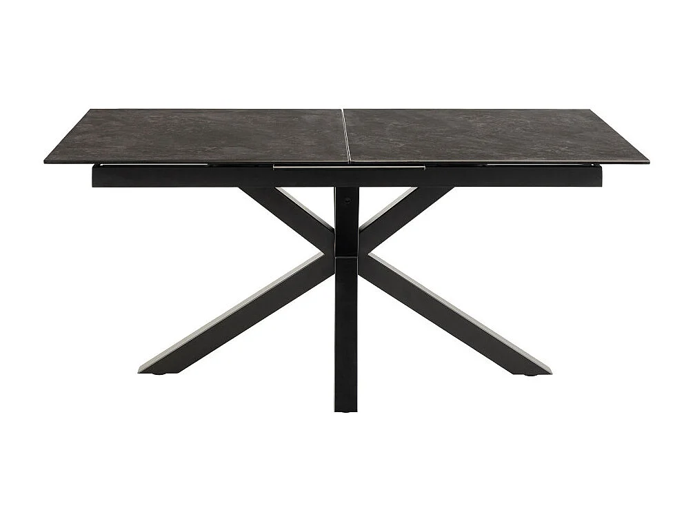 Eurame - Table à manger extensible 6 à 8 places en céramique et métal 168-210x90cm - Noir