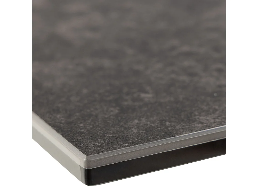 Eurame - Table à manger extensible 6 à 8 places en céramique et métal 168-210x90cm - Noir