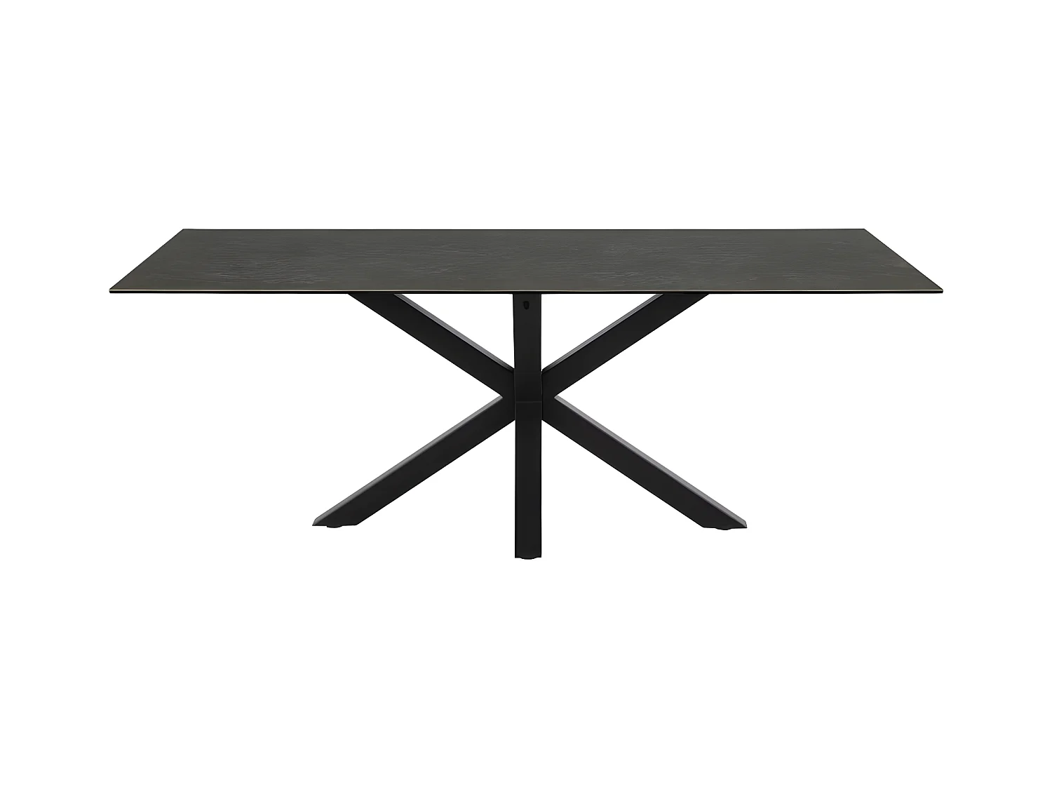 Eurame - Table à manger 8 personnes en céramique et métal - Noir