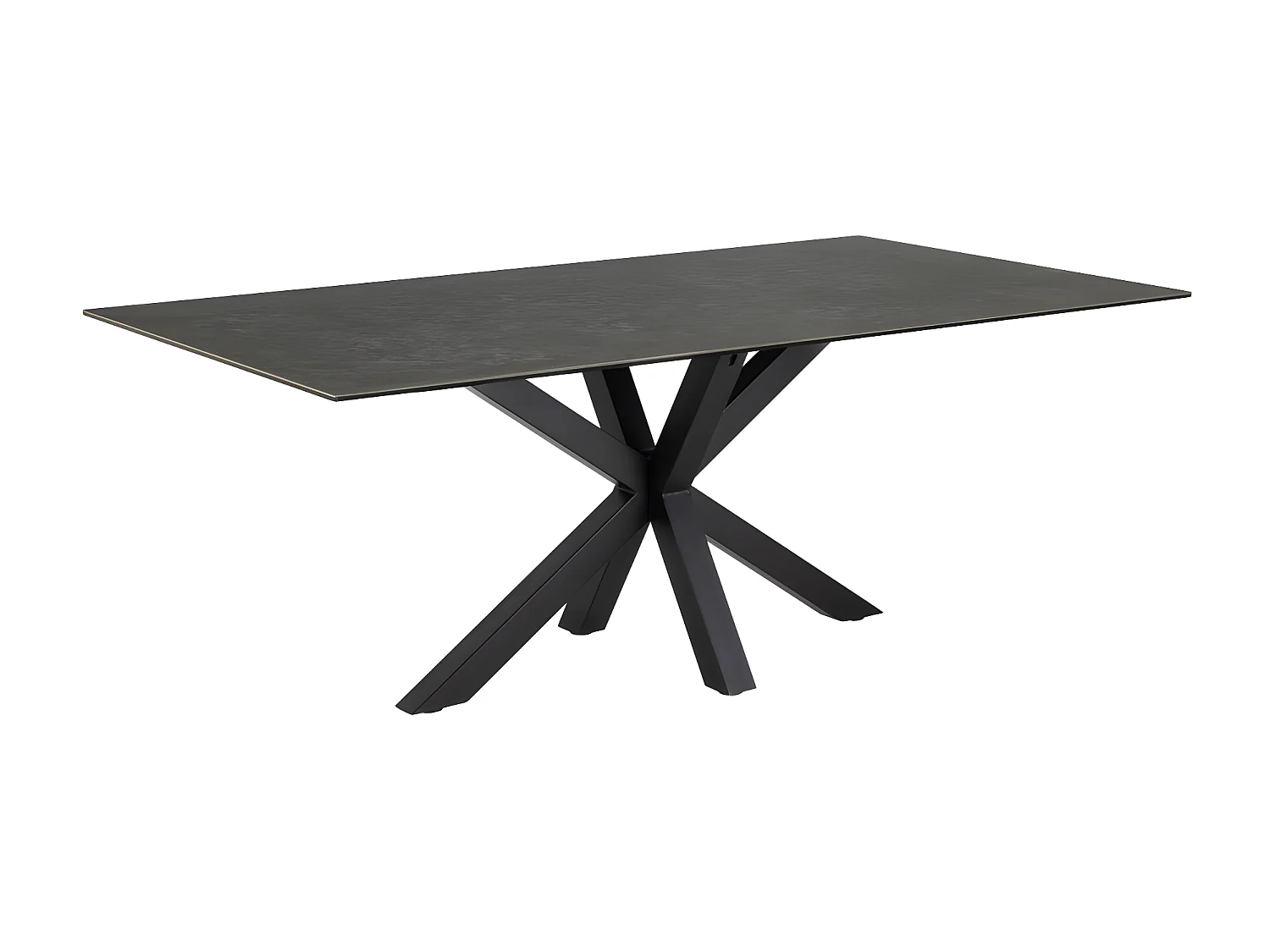 Eurame - Table à manger 8 personnes en céramique et métal - Noir