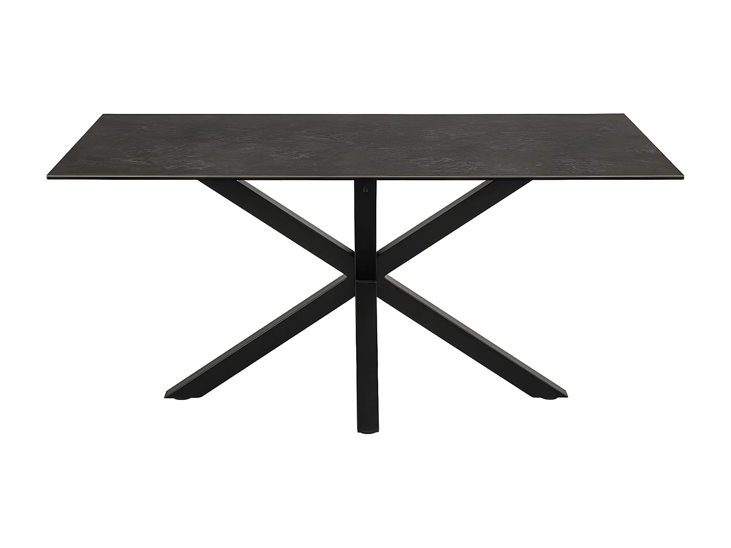 Eurame - Table à manger 6 personnes en céramique et métal - Noir