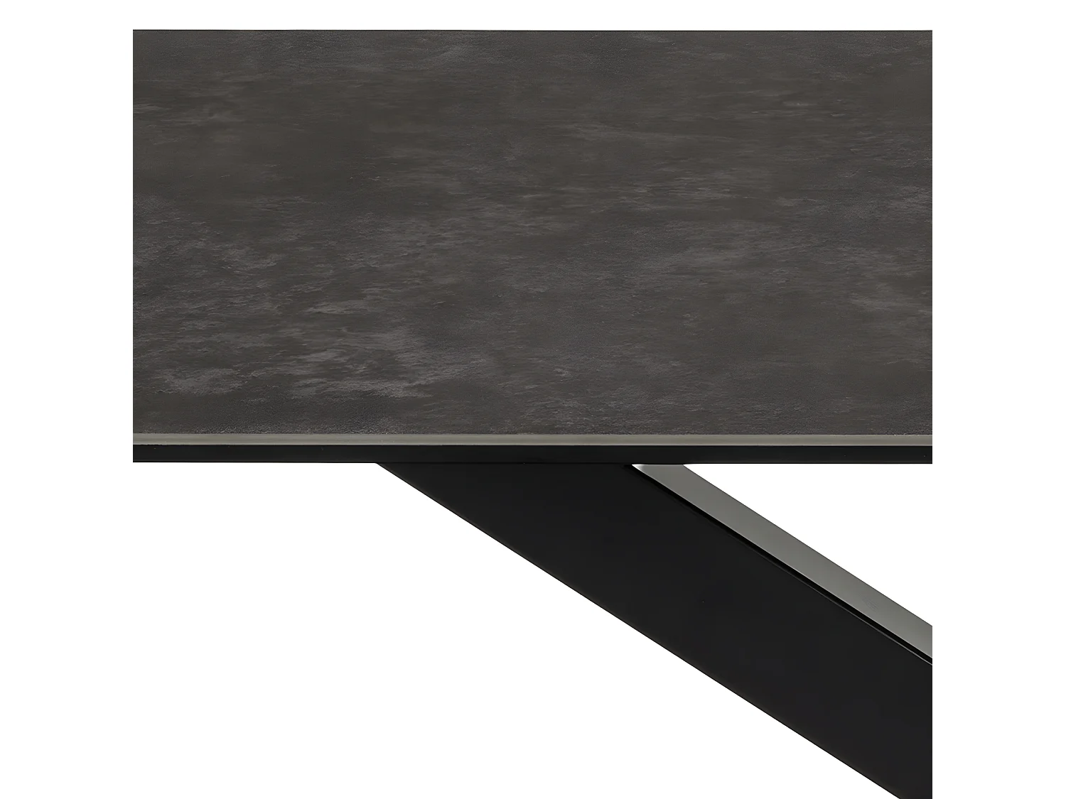 Eurame - Table à manger 6 personnes en céramique et métal - Noir