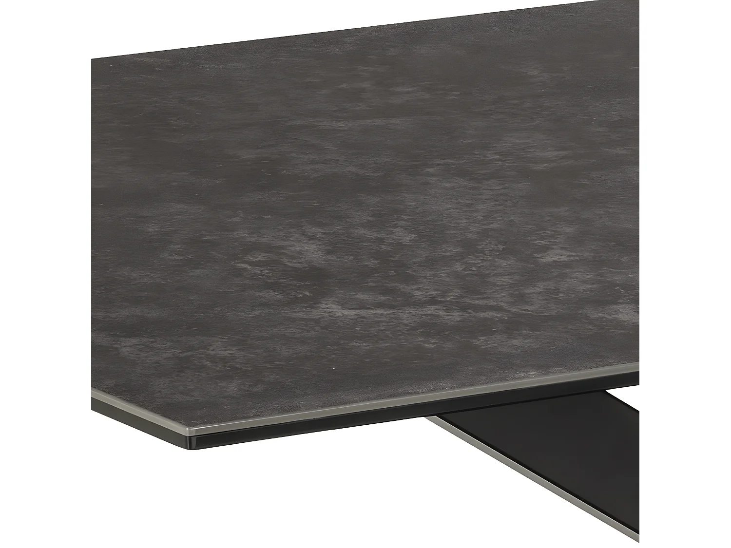 Eurame - Table à manger 6 personnes en céramique et métal - Noir