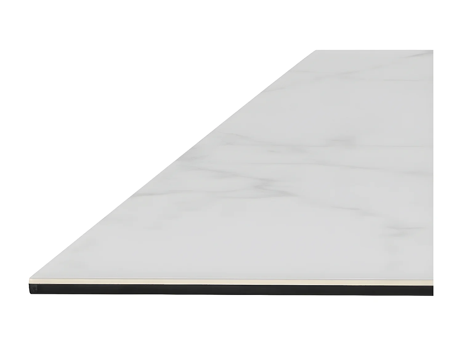 Eurame - Table à manger 8 personnes en céramique et métal - Blanc