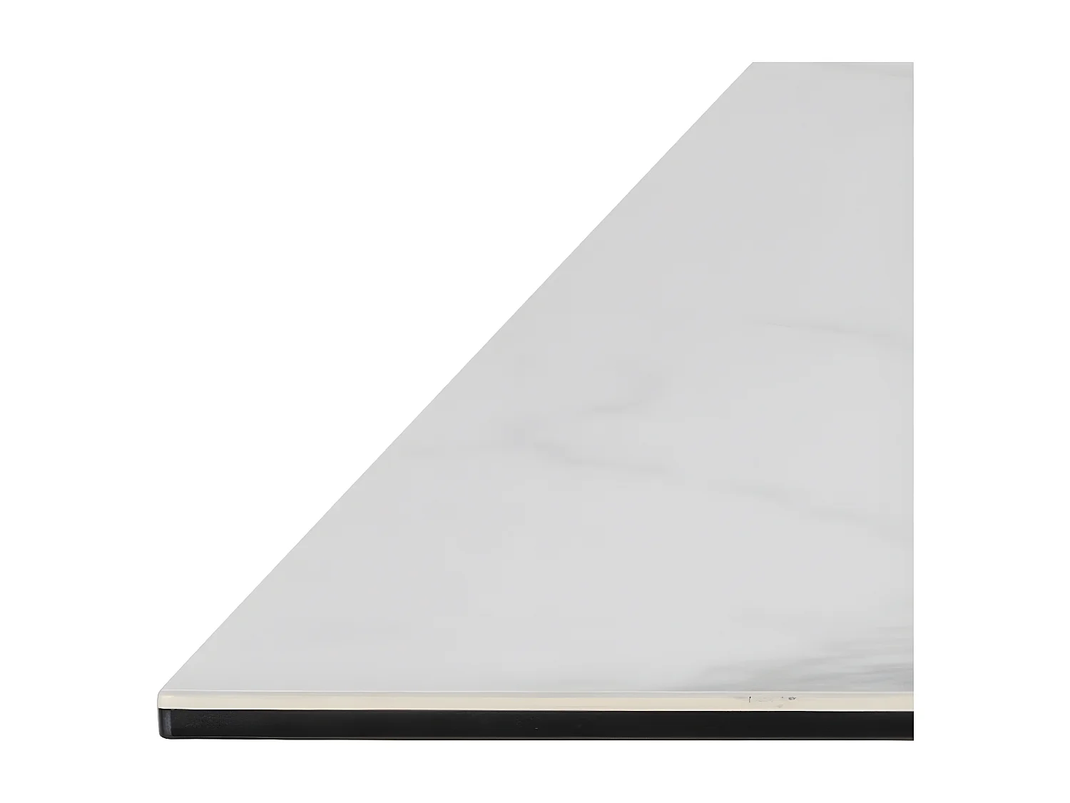 Eurame - Table à manger 6 places en céramique et métal - Blanc