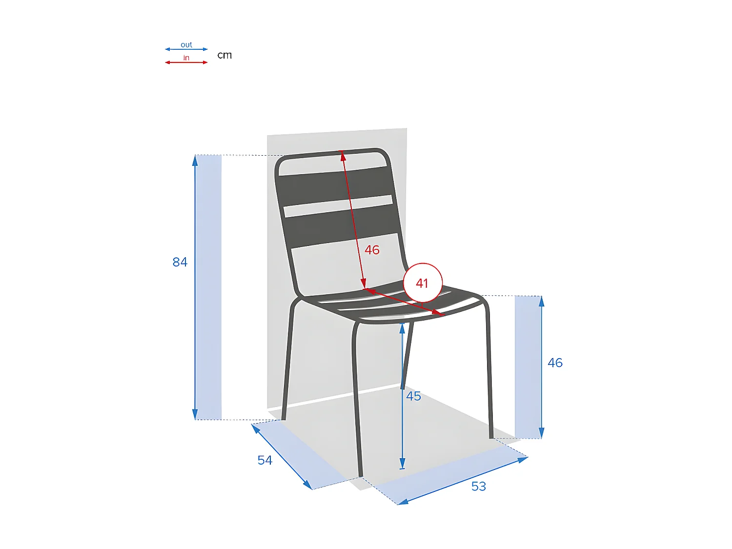 Chaise de jardin métal Phuket ambre Hespéride