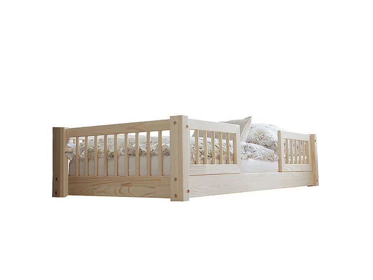 Bed 70x140 met spijlen en lattenbodem inclusief 1 cm poten Adèle Hout