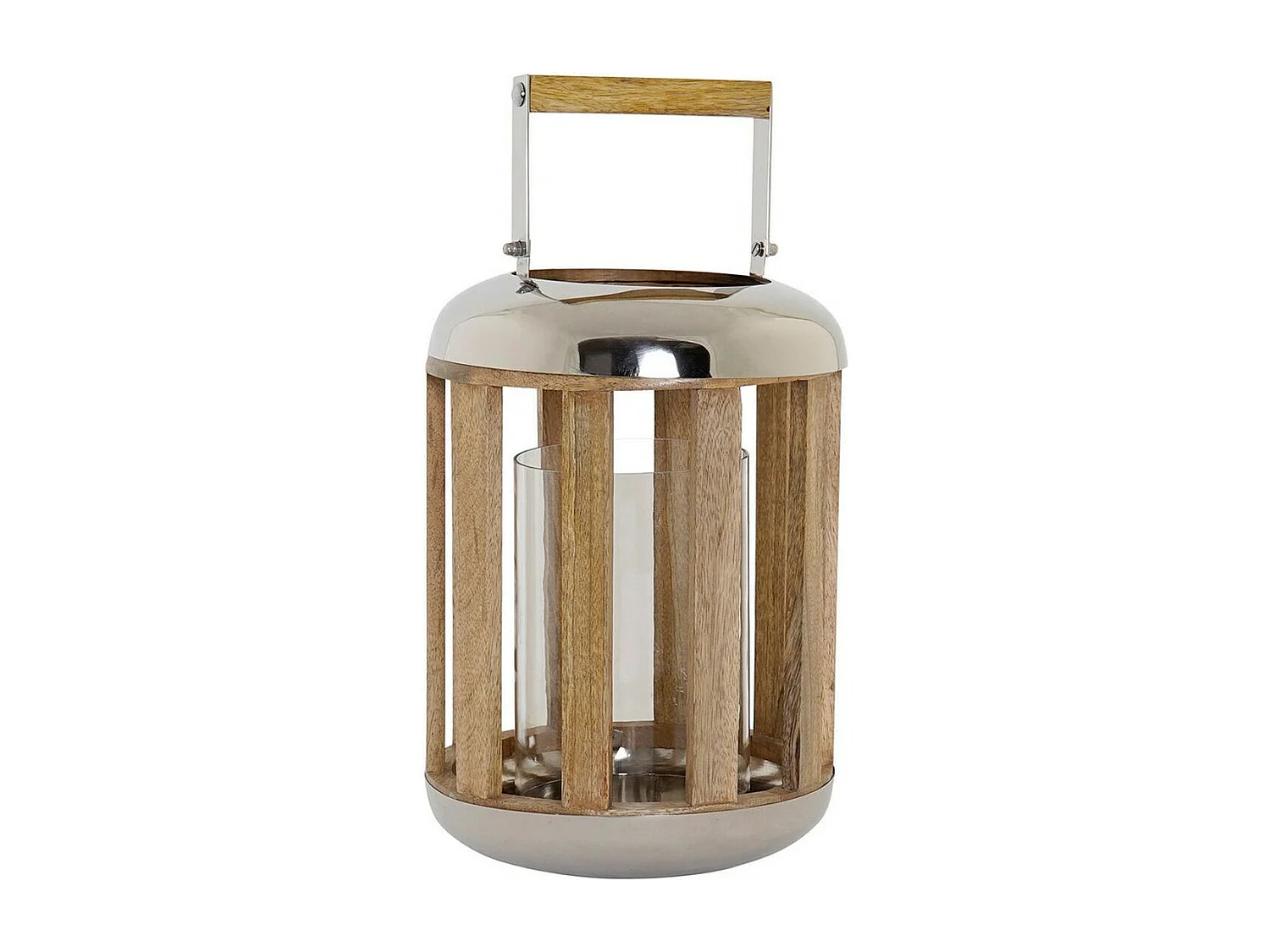 Farol DKD Home Decor Plata Madera Metal (22 x 22 x 32 cm)
