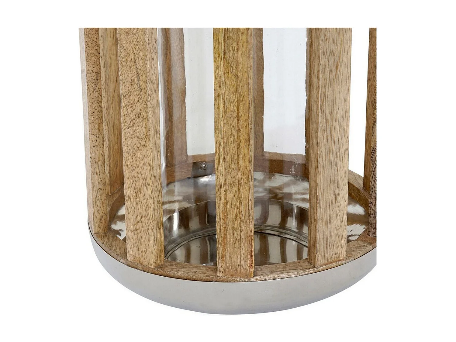 Farol DKD Home Decor Plata Madera Metal (22 x 22 x 32 cm)