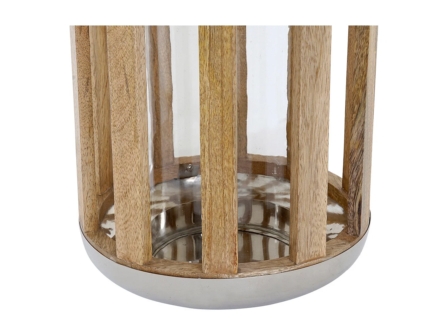 Farol DKD Home Decor Plata Madera Metal (22 x 22 x 32 cm)