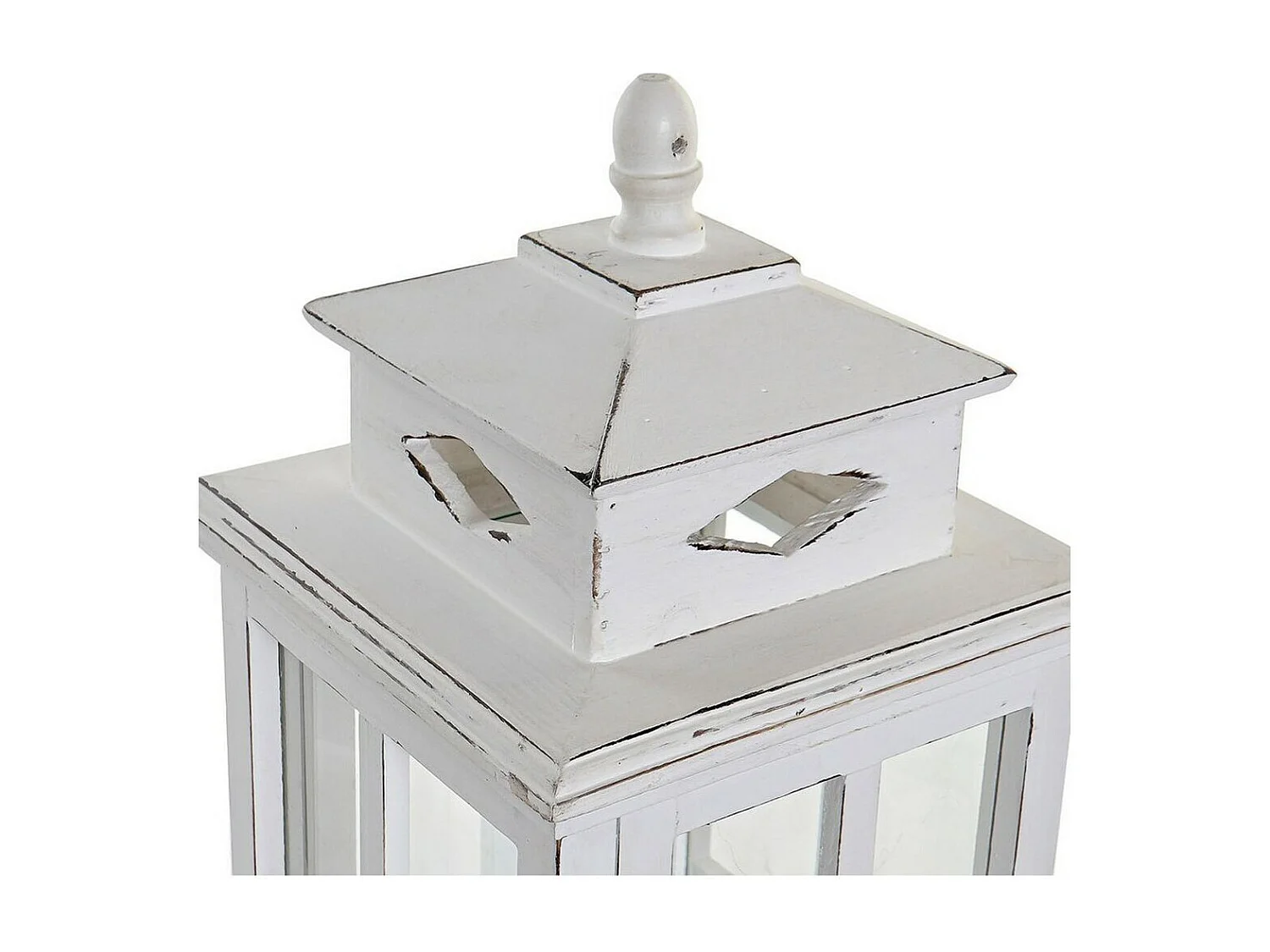 Farol DKD Home Decor Blanco Cristal Pino (22.5 x 22.5 x 47 cm)