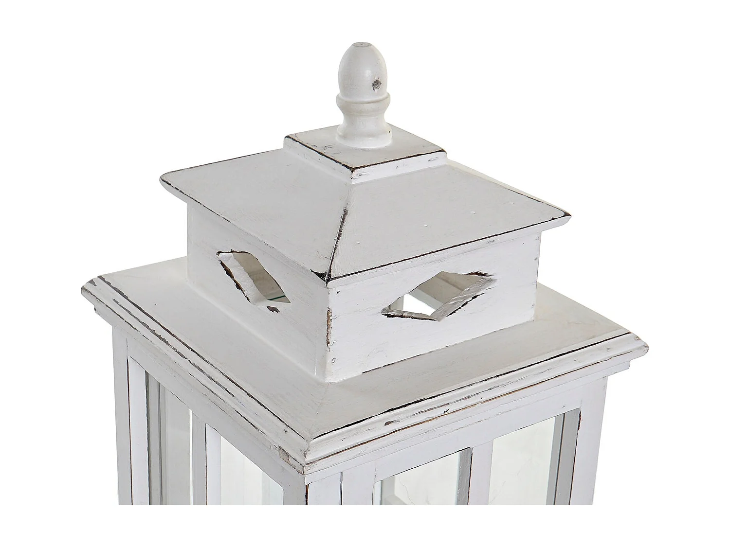 Farol DKD Home Decor Blanco Cristal Pino (22.5 x 22.5 x 47 cm)