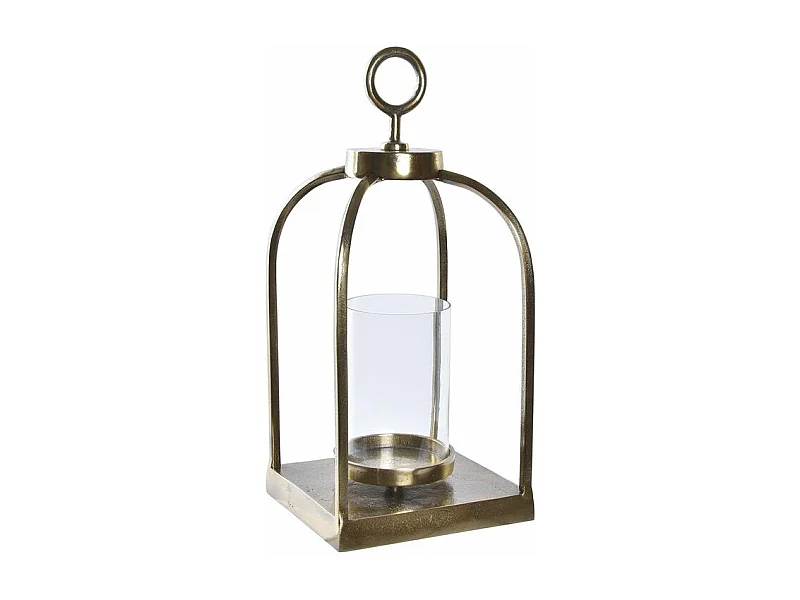 Farol DKD Home Decor Cristal Dorado Aluminio (19 x 19 x 43 cm)