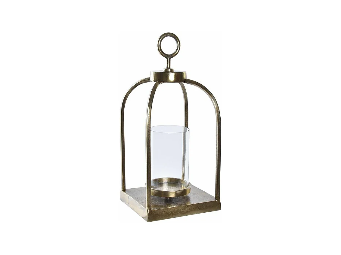 Farol DKD Home Decor Cristal Dorado Aluminio (19 x 19 x 43 cm)