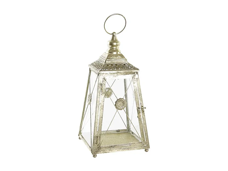 Farol DKD Home Decor Cristal Dorado Metal (18 x 18 x 36 cm)