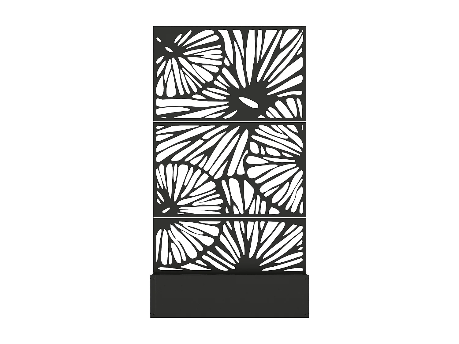 Jardinière à poser avec treillis à motif - L92 x P32.5 x H173 cm - noir - ENATAS