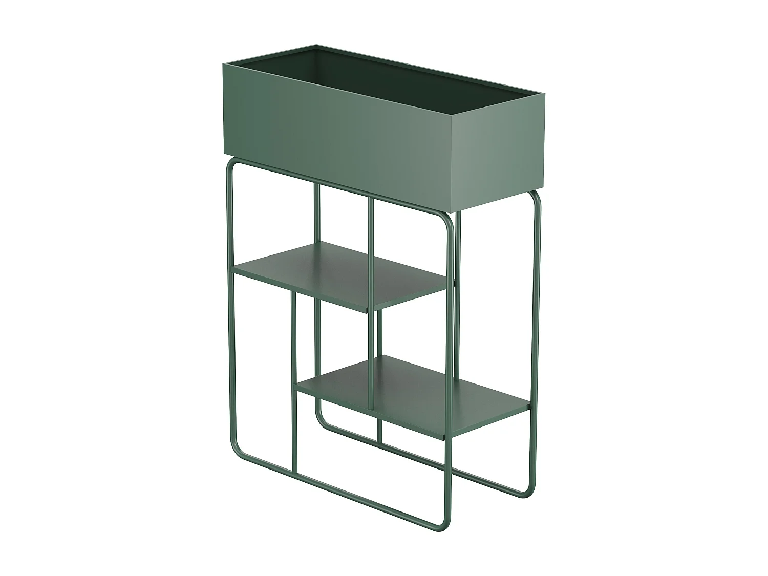 Blumenkasten auf Gestell - 60 x 25 x 80 cm - Grün - ALIPIAL