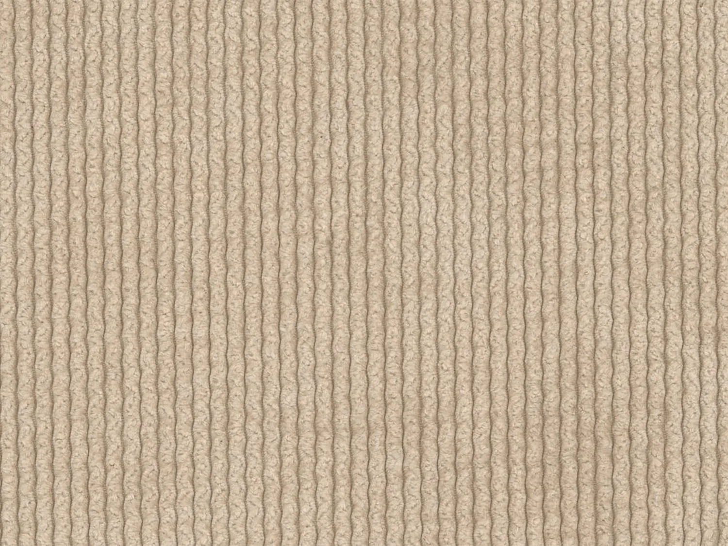 Driezitsbank en poef van beige ribfluweel met fijne ribbels POGNI van Maison Céphy