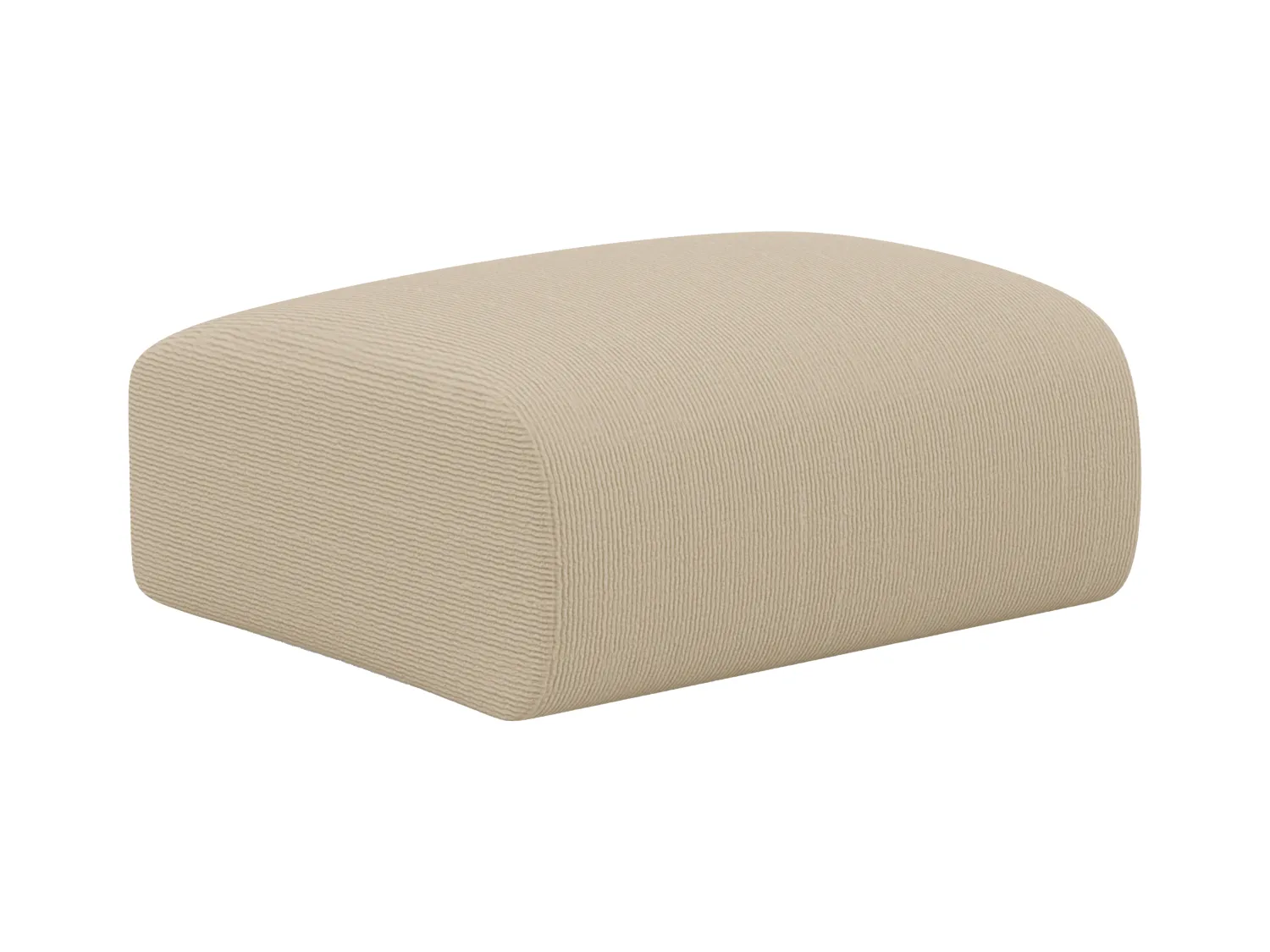 Canapé 3 places et pouf en tissu côtelé fines côtes beige POGNI de Maison Céphy