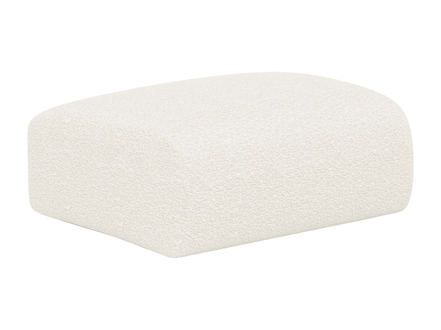 Canapé 3 places et pouf en tissu bouclette blanc POGNI de Maison Céphy