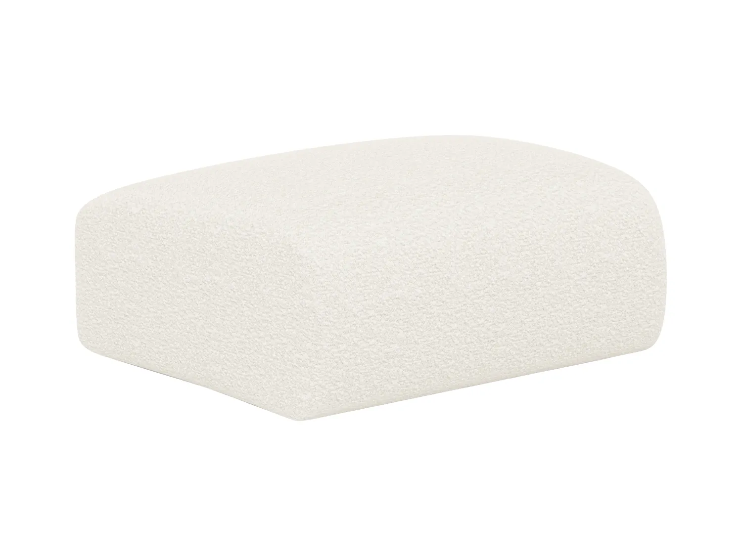 Canapé 3 places et pouf en tissu bouclette blanc POGNI de Maison Céphy