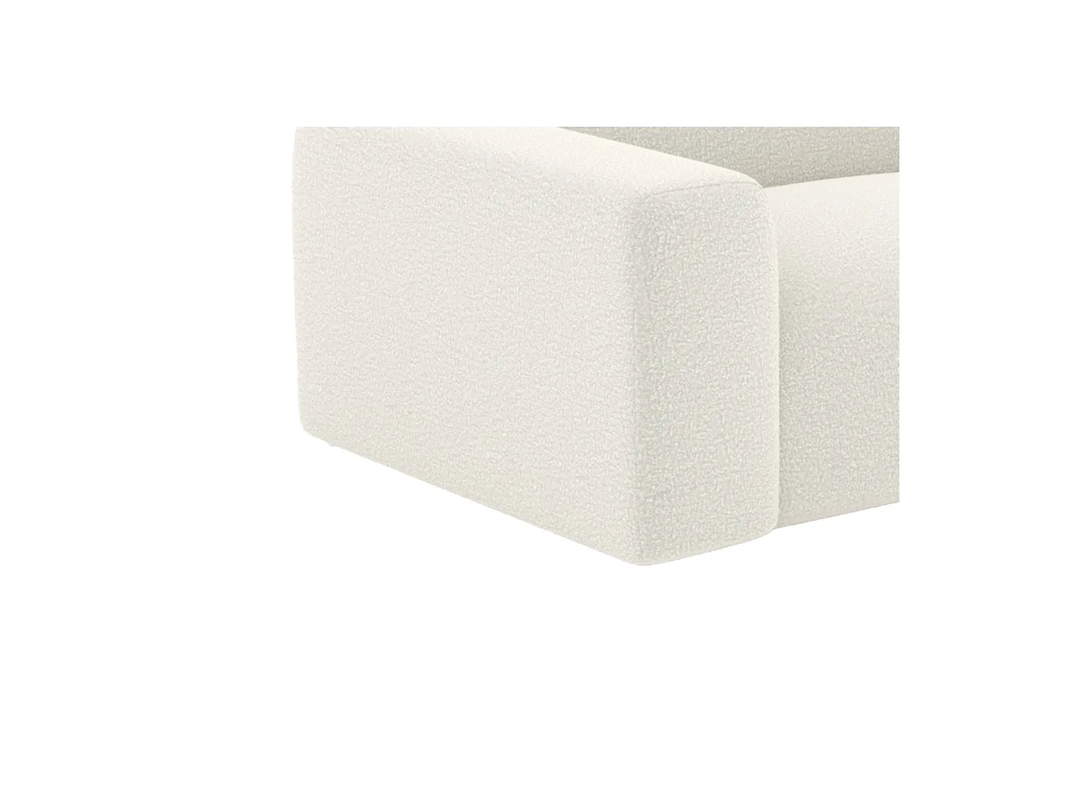 Canapé 3 places et pouf en tissu bouclette blanc POGNI de Maison Céphy