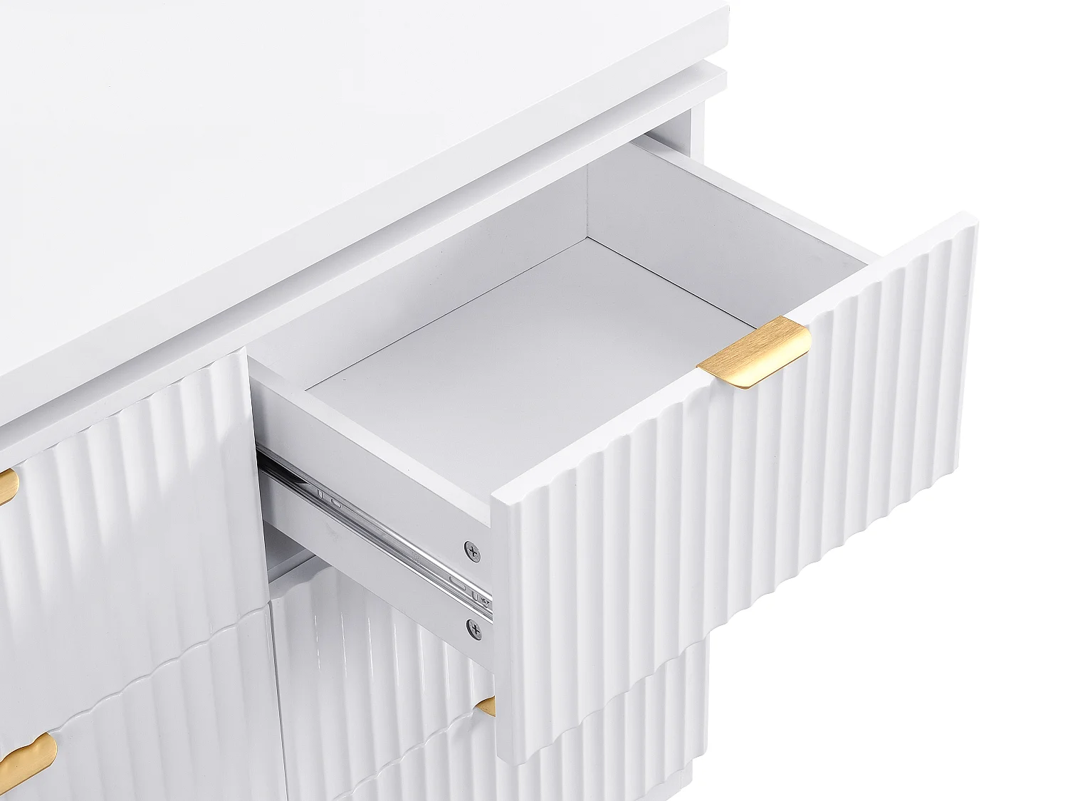 Ladekast met draaiende hoek met 6 lades - Wit en goudkleurig - DRANOVA van Pascal Morabito