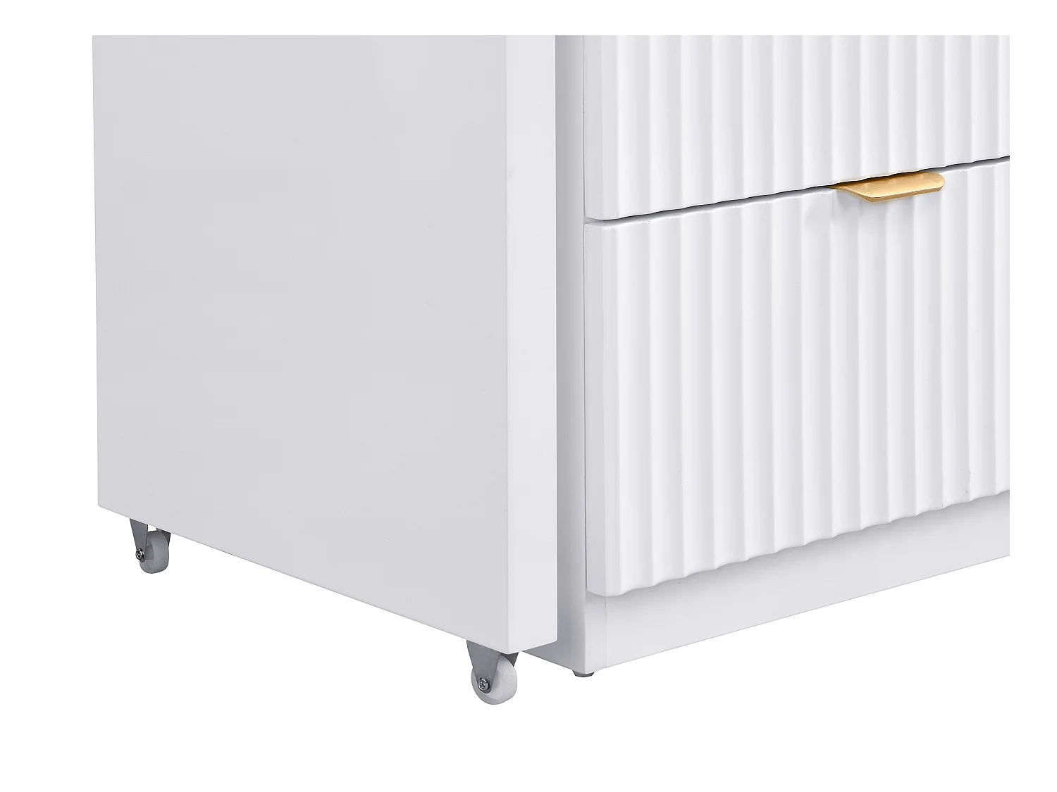 Komoda z obrotowym blatem i 6 szufladami - Biały i złoty - DRANOVA marki Pascal Morabito