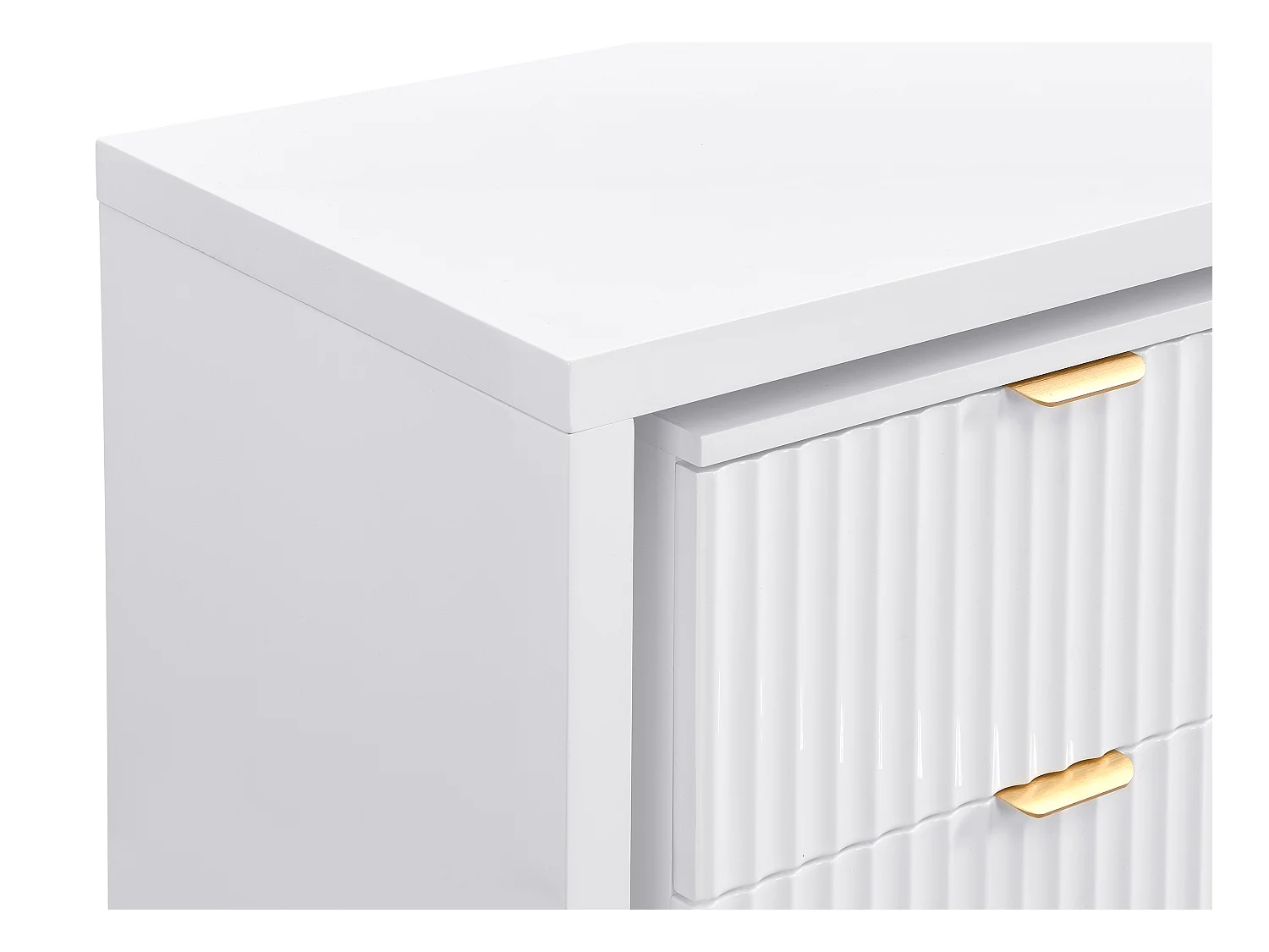 Komoda z obrotowym blatem i 6 szufladami - Biały i złoty - DRANOVA marki Pascal Morabito