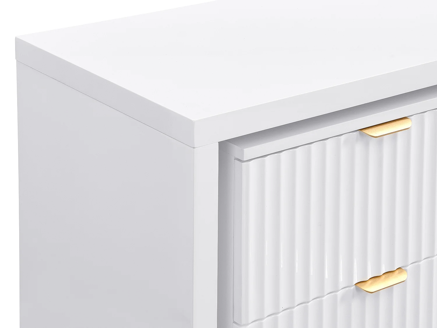 Kommode med dreibart hjørne 6 skuffer - Hvit og gull - DRANOVA fra Pascal Morabito