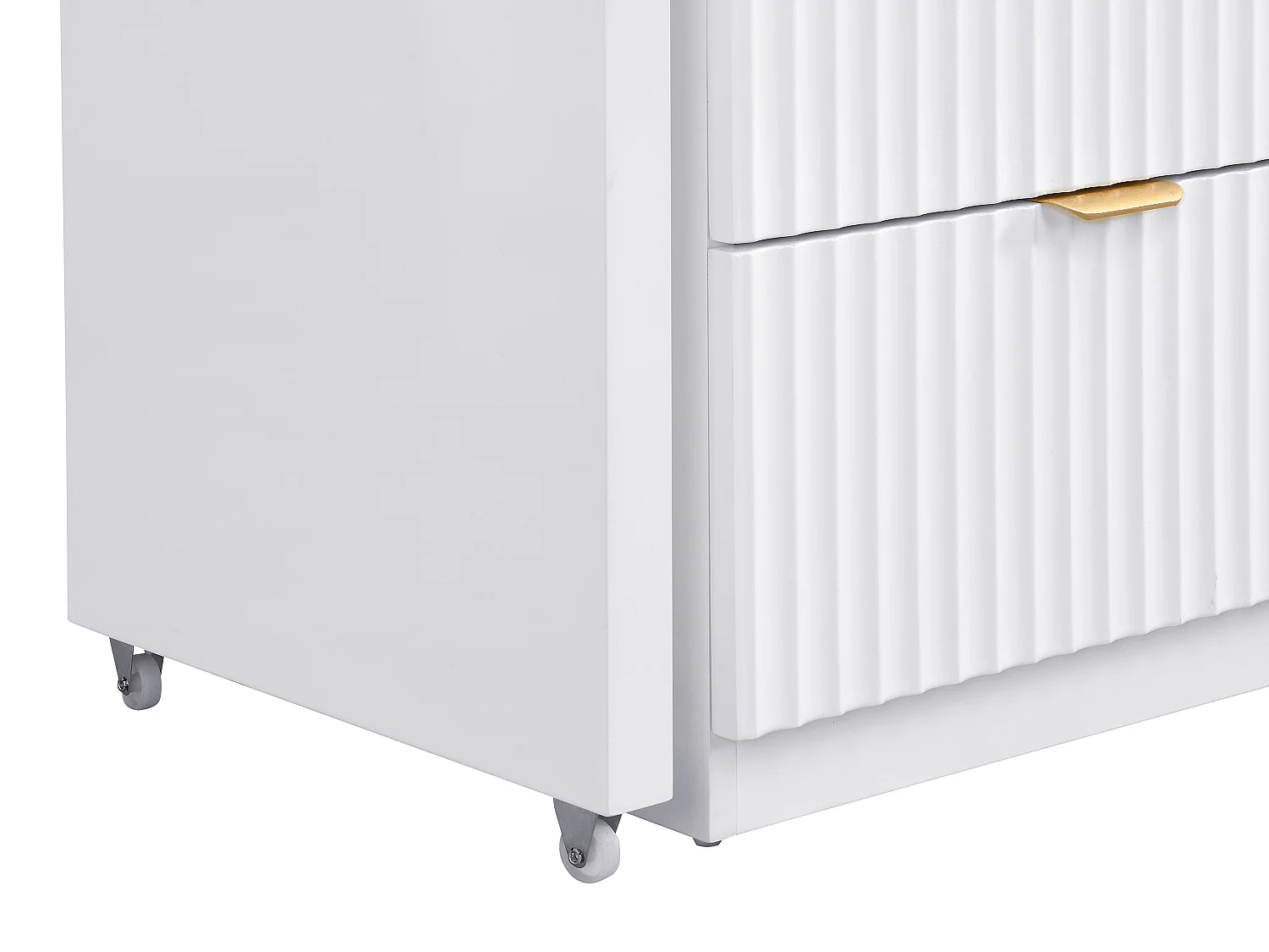 Kommode med dreibart hjørne 6 skuffer - Hvit og gull - DRANOVA fra Pascal Morabito