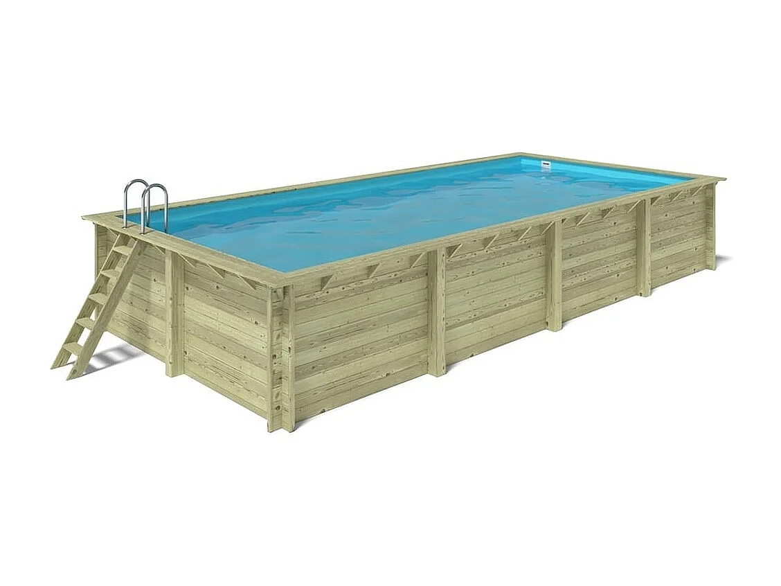 Piscine en bois Aqua 8.5x4.35 - H.1.45 m fixations à sceller - BAS7309OSPI - ALTANKA