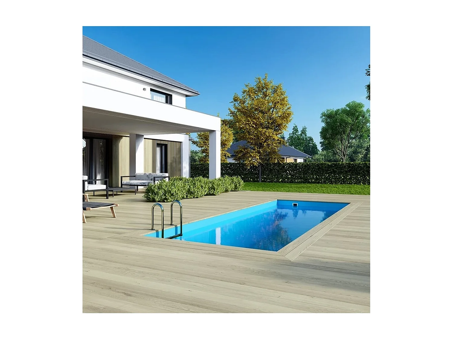 Piscine en bois Aqua 6.1x2.85 - H.1.31 m fixations à sceller - BAS7307OSPI - ALTANKA