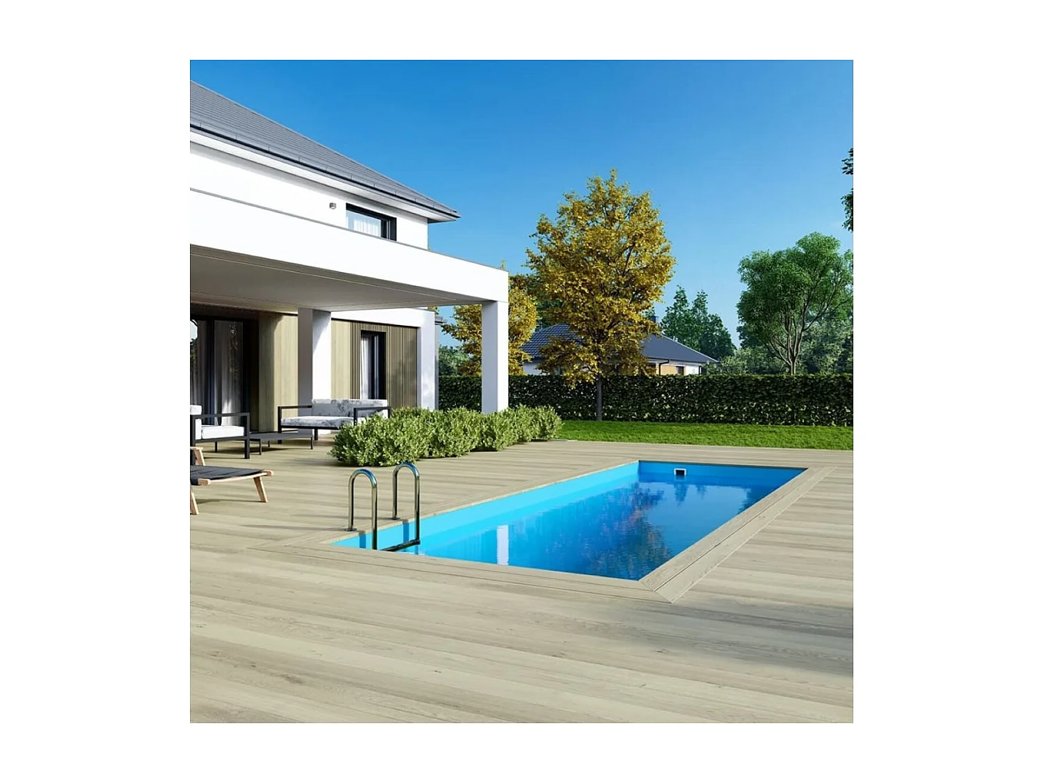 Piscine en bois AQUA 6.1 x 2.85 - H.1.31 m, bleu pâle, fixations à sceller - BAS7307OSPI - ALTANKA