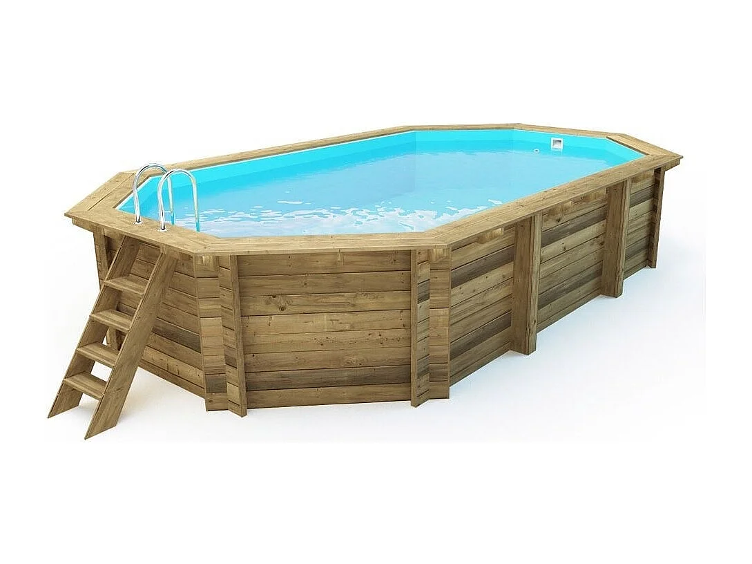 Piscine en bois 5,86x3,86 - H.1,20 m - avec filtration et coffre - BAS747OSPI+SZA - ALTANKA