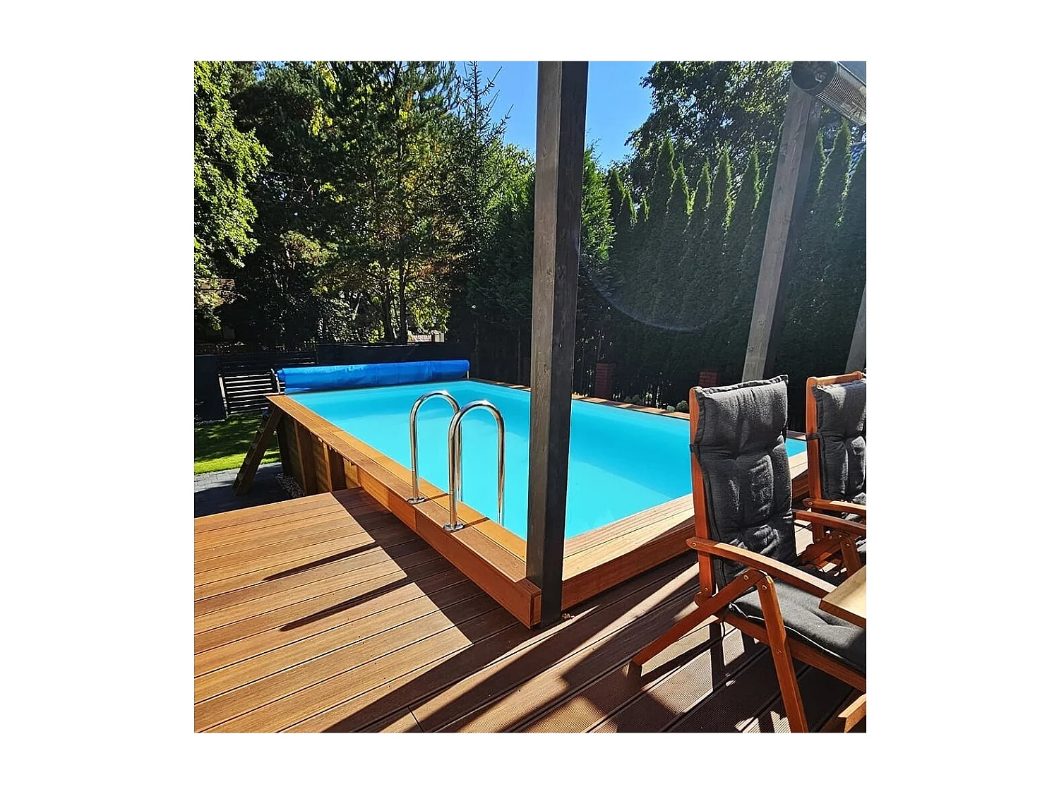 Piscine en bois Aqua 6.1x2.85 - H.1.31 m fixations à sceller - BAS7307OSPI+SZA - ALTANKA