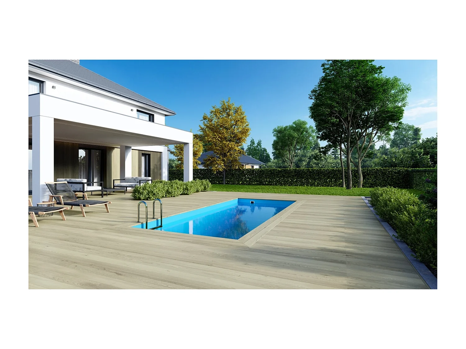 Piscine en bois Aqua 6.1x2.85 - H.1.31 m fixations à sceller - BAS7307OSPI+SZA - ALTANKA