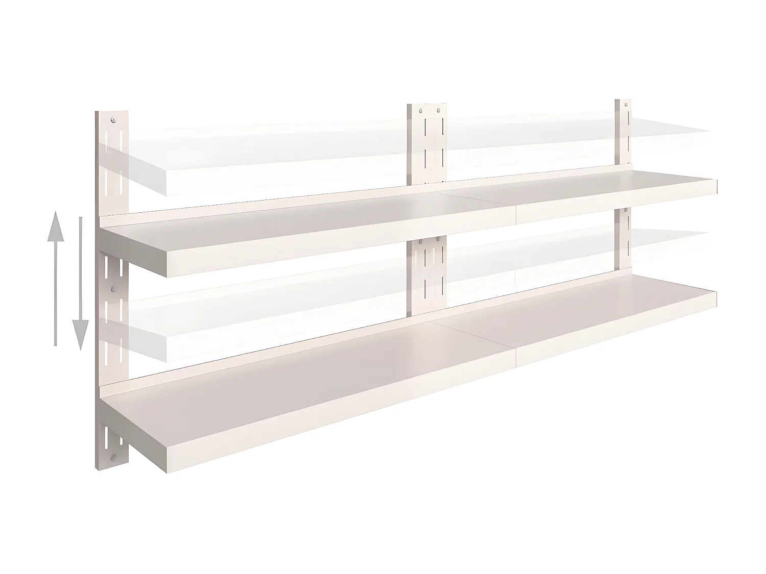 étagères murales flottantes à 2 niveaux 2 pcs Inox 200x30 cm