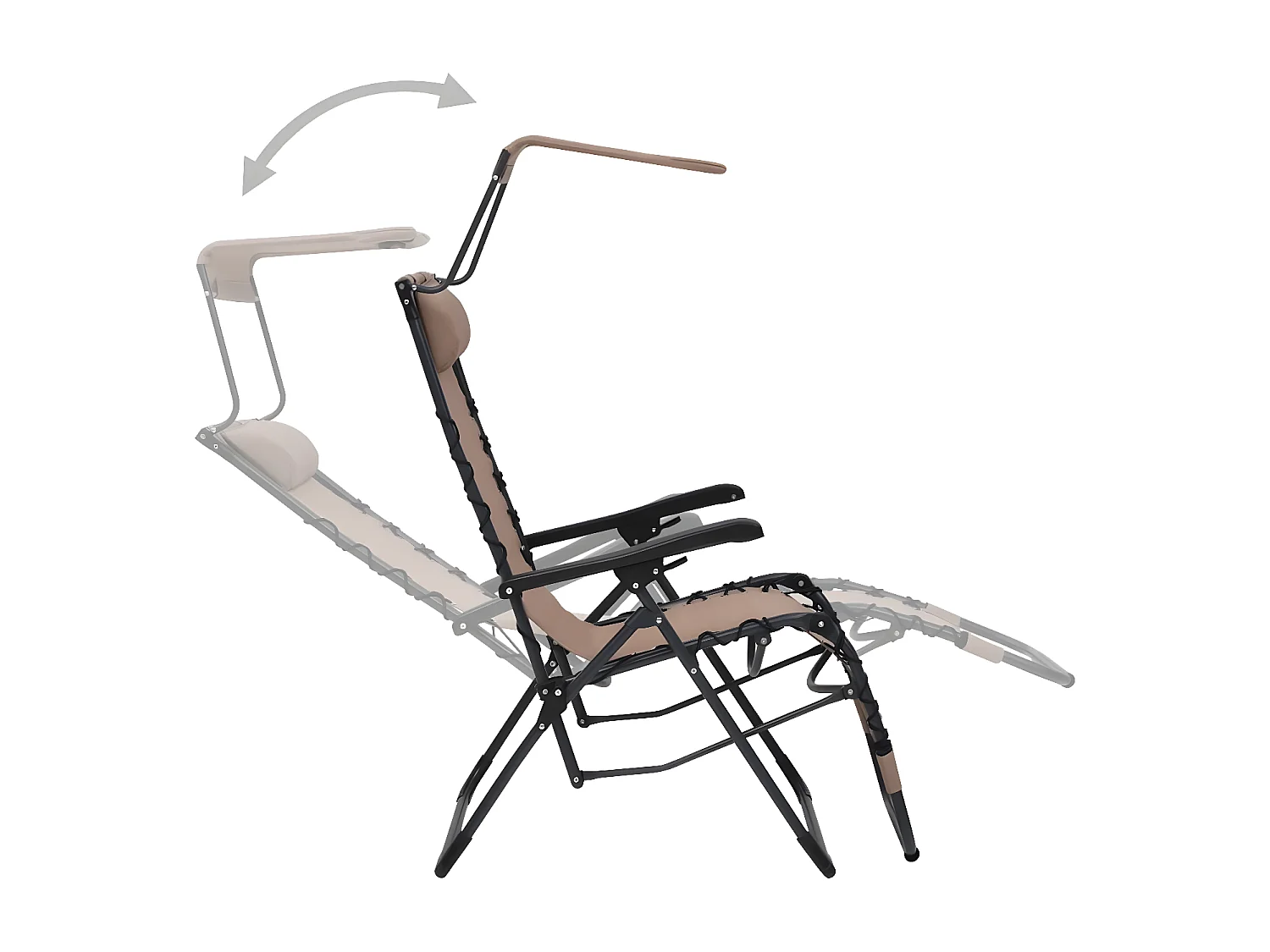 Opvouwbare terrasstoelen 2 stuks Textilène Taupe