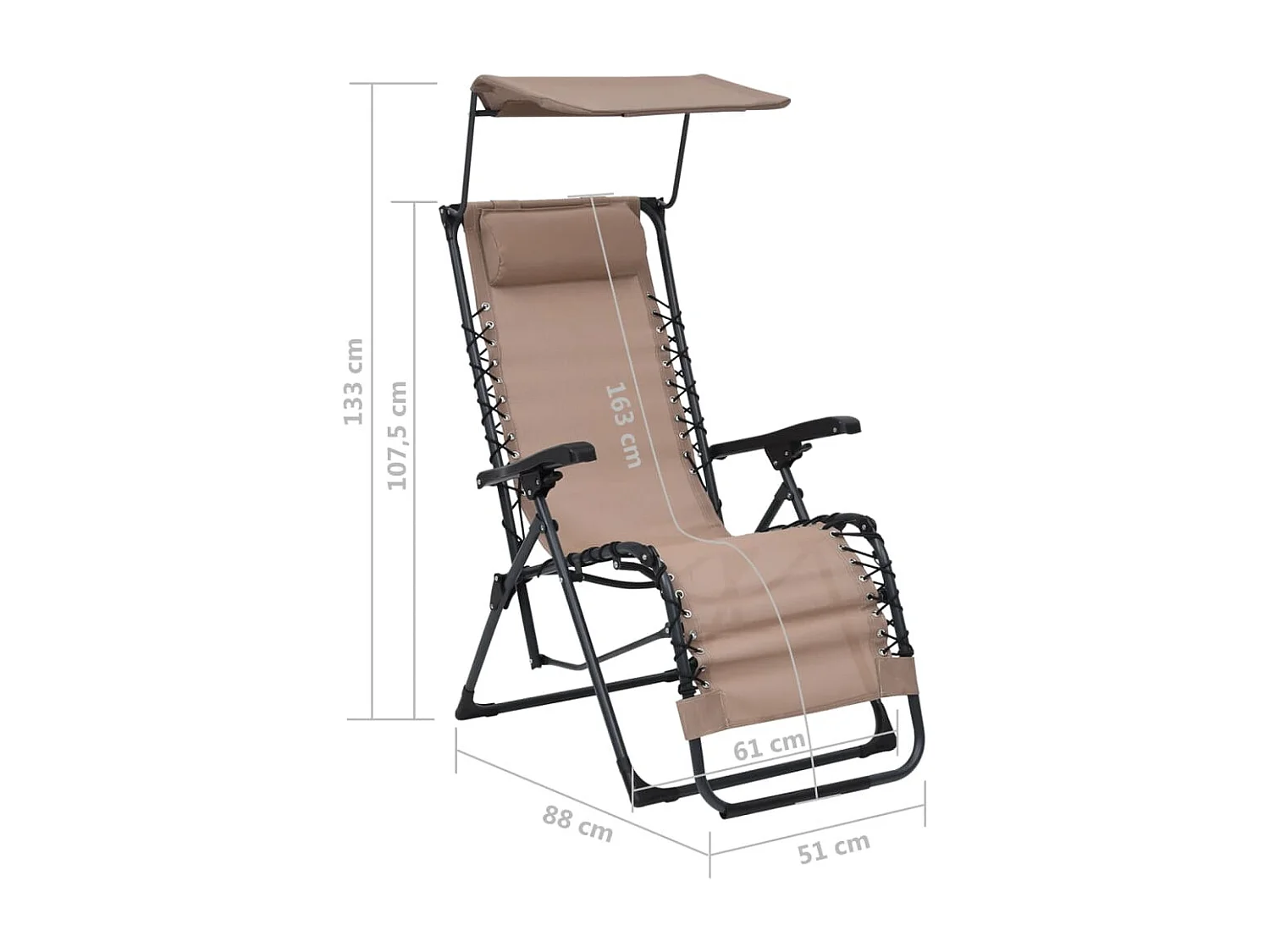 Opvouwbare terrasstoelen 2 stuks Textilène Taupe