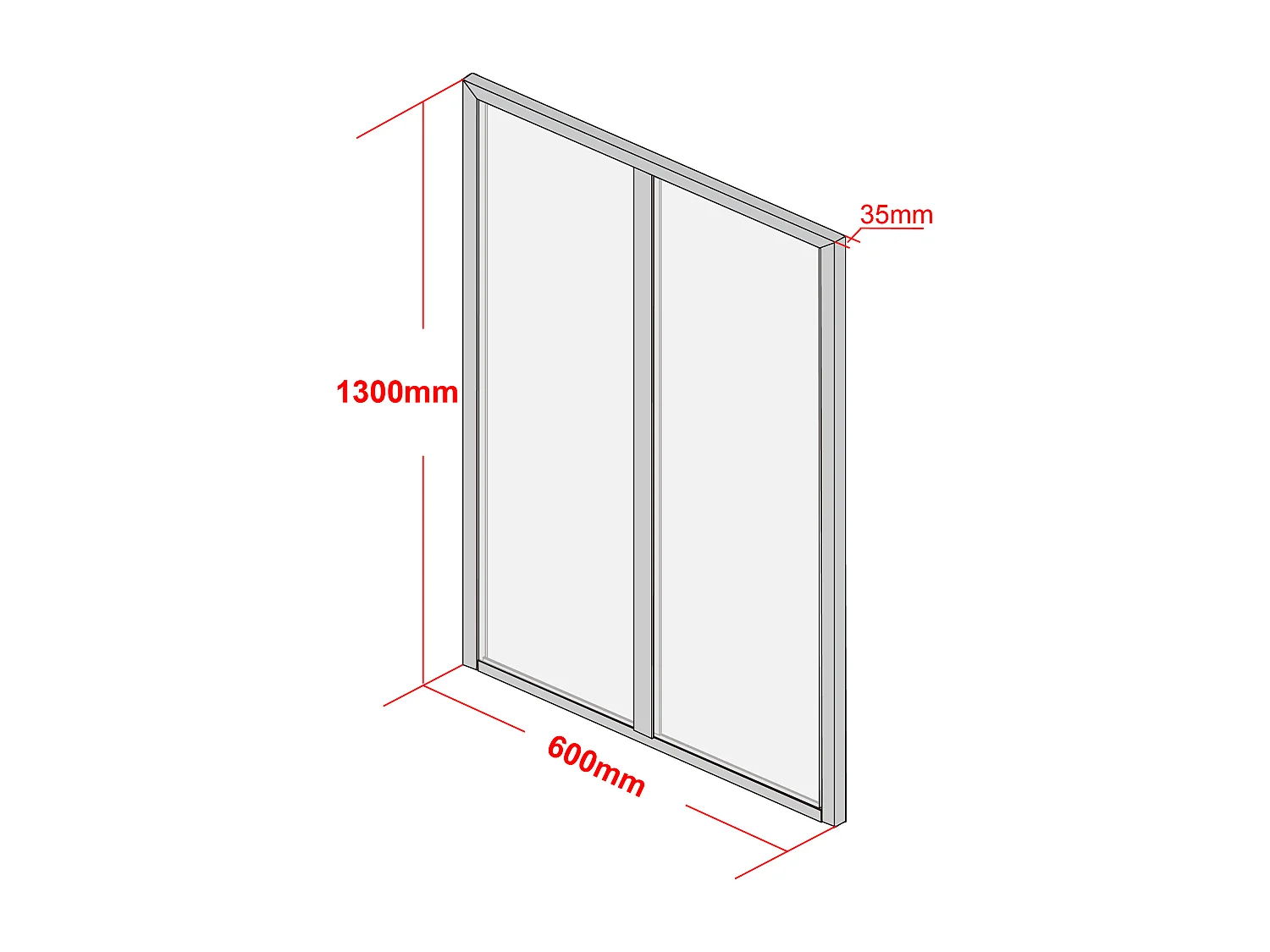 Verrière atelier en aluminium thermolaqué - 60x130 cm - Naturel clair - BAYVIEW