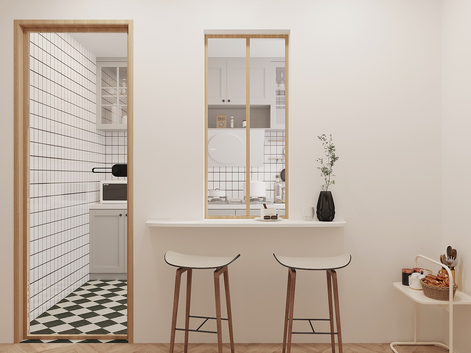 Vente-unique Atelier-Glaswand - 60 X 130 Cm - Thermolackiertes Aluminium - Holzfarben Hell - Bayview