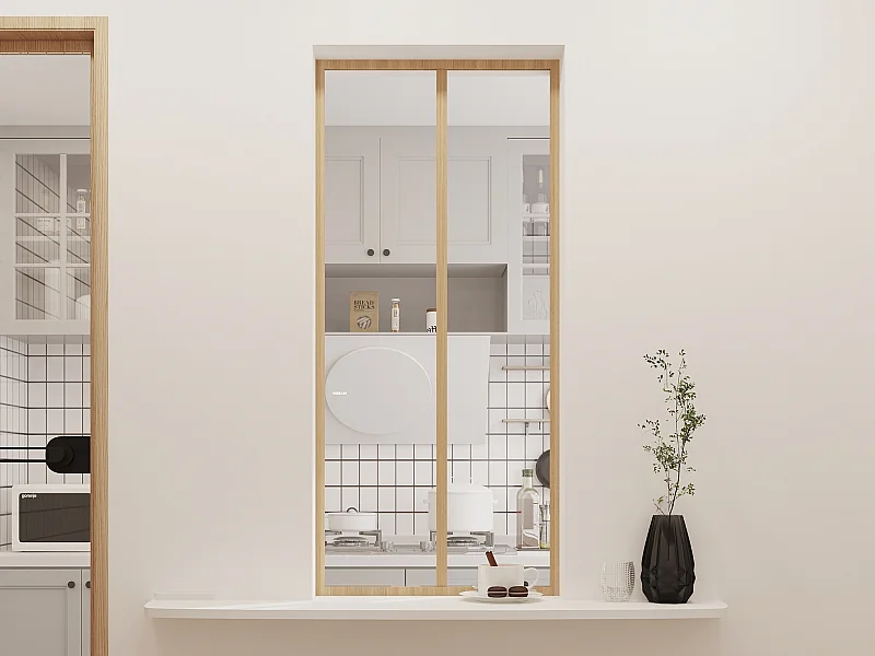 Værksteds ateliervinduesparti i pulverlakeret aluminium - 60x130 cm - Lys naturlig - BAYVIEW