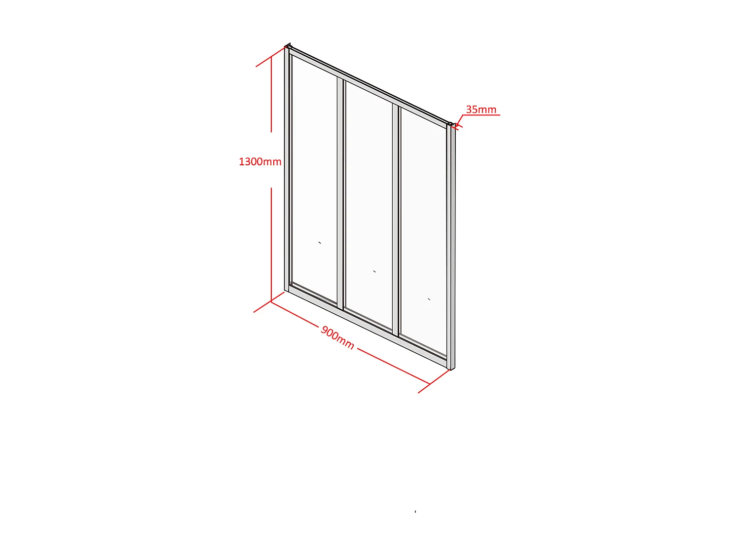 Verrière atelier en aluminium thermolaqué - 90x130 cm - Naturel clair - BAYVIEW