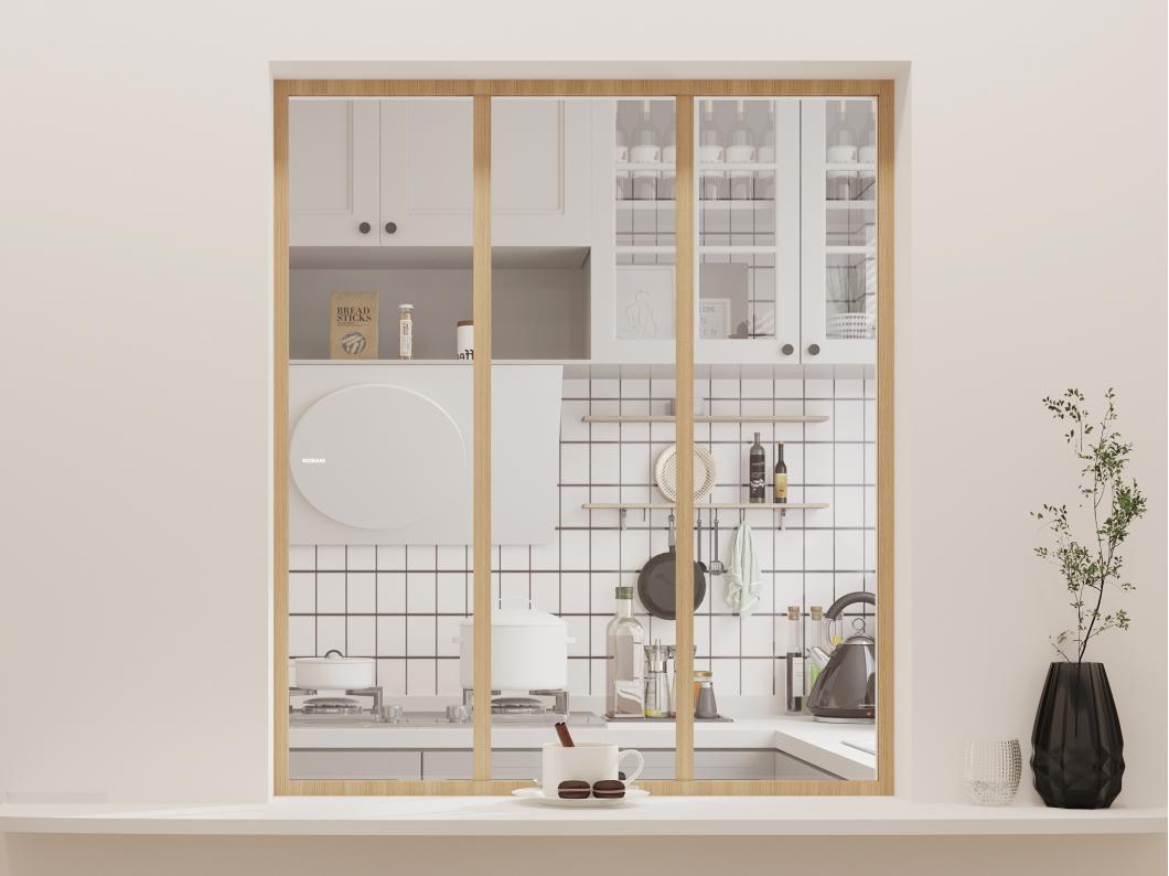 Verrière atelier en aluminium thermolaqué - 90x130 cm - Naturel clair - BAYVIEW