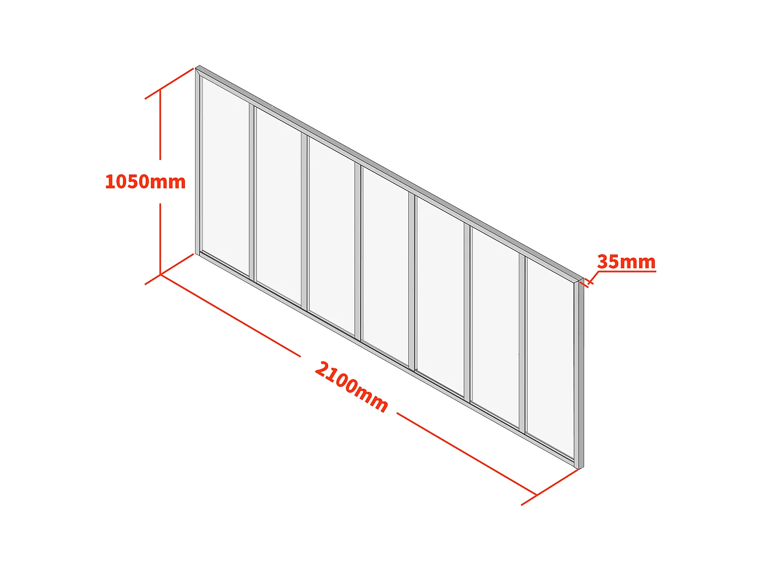 Cristalera tipo taller termolacado - 210x105 cm - Natural claro - BAYVIEW