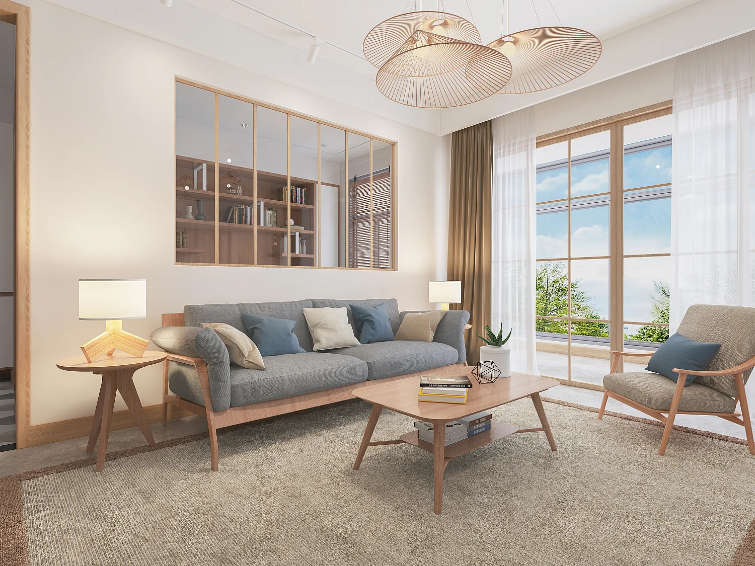 Verrière atelier en aluminium thermolaqué - 210x130 cm - Naturel clair - BAYVIEW