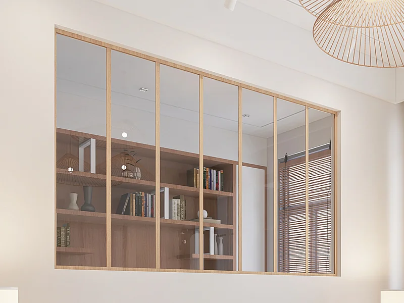 Vetrata atelier 210x130 cm in Alluminio termolaccato Naturale chiaro - BAYVIEW