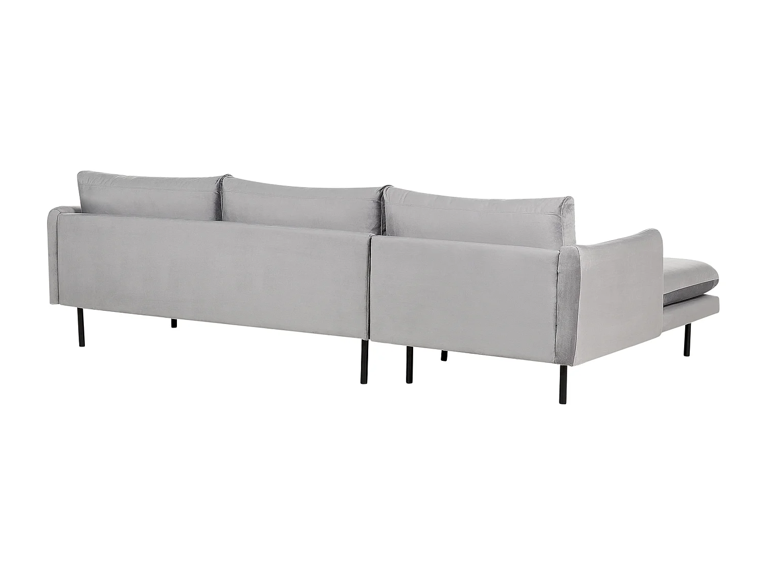 Canapé d'Angle à gauche 4 Places en Velours Gris Pieds Métal Noir Vinterbro